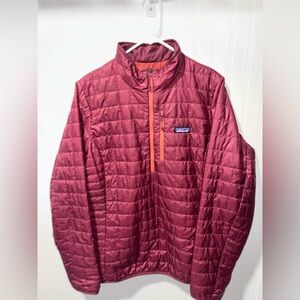 Patagonia Nano Puff 1/4 zip Women’s XL Insulated Jacket Burgundy / Maroon